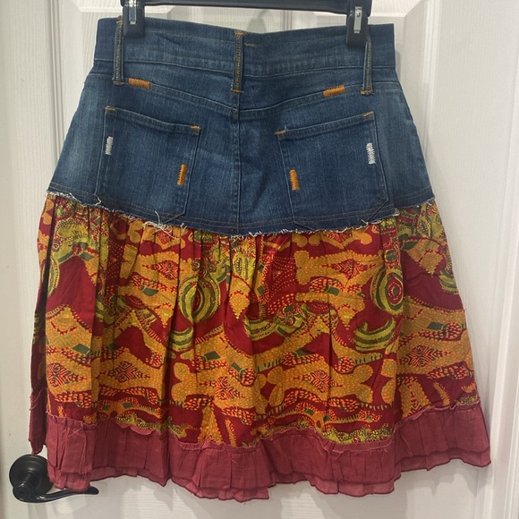 Fall Denim Skirt with Ruffle Accent - Picture 5 of 6